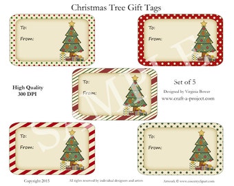 Christmas Tree Gift Tags - Christmas Gift Tags - Printable gift tags