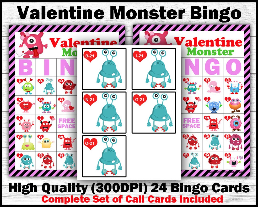 Valentine's Day Bingo for Kids - Printable Valentines Game - Etsy