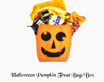 Halloween Pumpkin Treat Bag/Box - Halloween Favor - Halloween Treat Bag - Printable Halloween Party bag