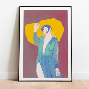 Woman in Yellow Hat| Modern Printable Art | Feminism | 24x36 | Instant Download | JPG