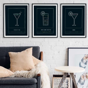 Drinks of New York - Bundle of 3 Prints| Modern Printable Art | Feminism| Instant Download | Any Size JPG