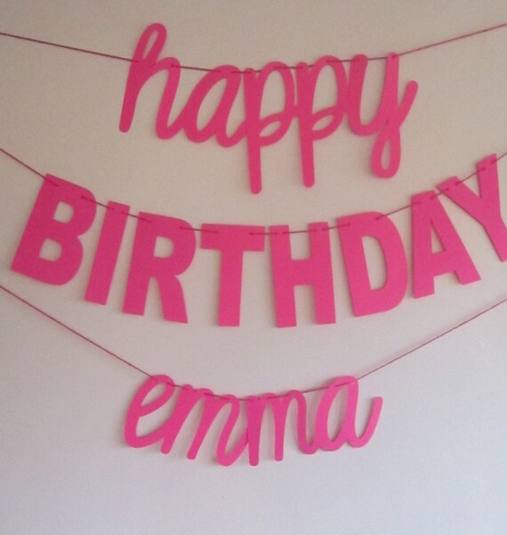 Trendy Birthday Cursive Font Happy Birthday With Name Etsy