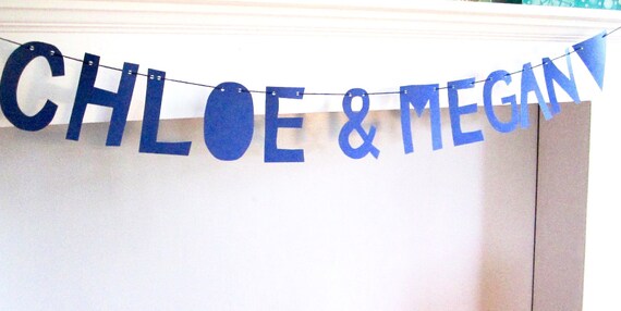 Wedding Banner With First Names Handcut Look Handcut Font Etsy