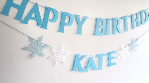 Frozen Birthday Banner Frozen Birthday Snowflakeshappy Etsy