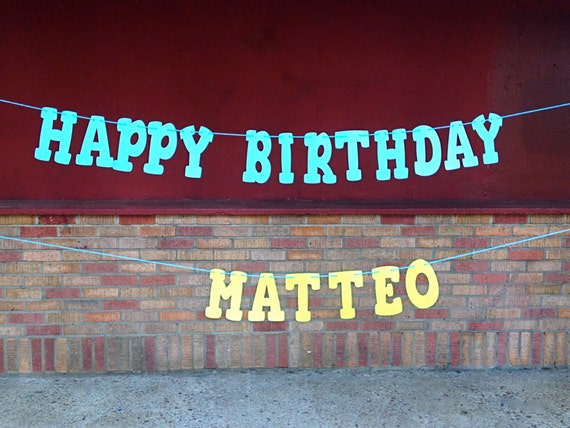 Happy Birthday Banner With First Name Name Banner Custom Etsy Happy Birthday Banner With First Name Name Banner Custom Etsy