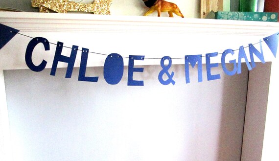 Wedding Banner With First Names Handcut Look Handcut Font Etsy