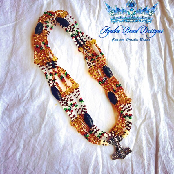 Custom Aggayu y Oshun Ibu Kole Masito Skull Pendant Bone Skull Beads