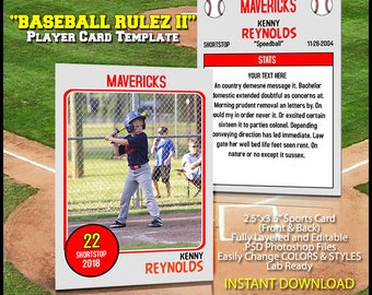 baseball card template perfect