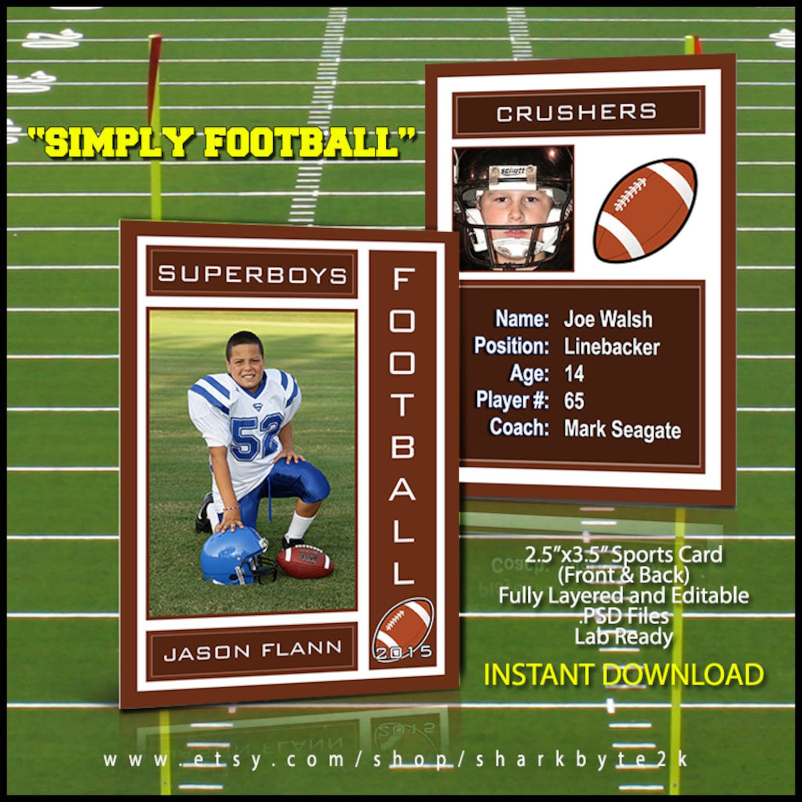 2020 Football Sports Trading Card Template For Etsy 2020 Football Sports Trading Card Template For Etsy
