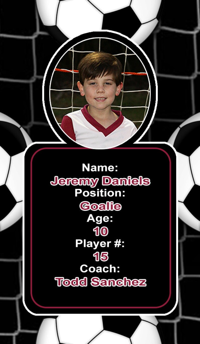 Miniature Soccer Card Photoshop Template for Printing on | Etsy