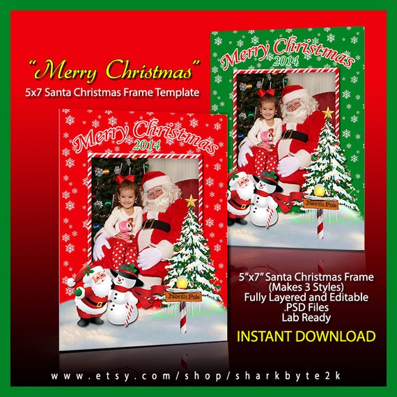 2020 5x7 Christmas Card Template For Photoshop Perfect For Etsy