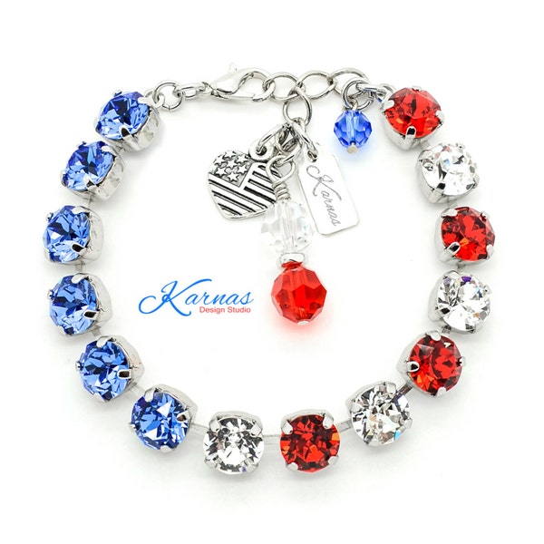 LADY LIBERTY 8mm Crystal Chaton Bracelet K.D.S. Premium Crystal *Pick Your Finish *Karnas Design Studio™ Seasonal Exclusive *Free Shipping