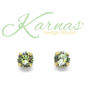 CHRYSOLITE 8mm Stud or Drop Earrings *K.D.S. Premium Crystal *Choose Your Finish *Karnas Design Studio™ *