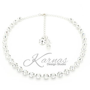 CRYSTAL CLEAR 8MM Crystal Chaton Necklace Made With K.D.S. Premium Crystal *Pick Your Metal *Karnas Design Studio **