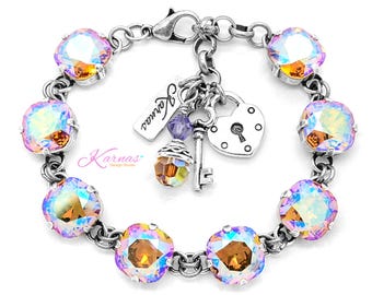 COLORADO TOPAZ TWINKLE 12mm Pendant Bracelet K.D.S. Premium Crystal *Choose Your Finish *Karnas Design Studio™