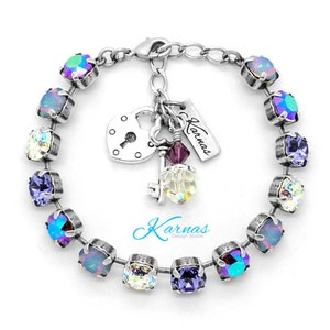 AMETHYST RAINBOW 8mm Bracelet Made With K.D.S. Premium Crystal *Pick Your Finish *Karnas Design Studio *Free Shipping*