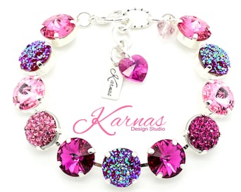 SECRET CRUSH 12mm Mixed Media Charm Bracelet Made With K.D.S. Premium Crystal *Choose Your Finish *Karnas Design Studio™ **