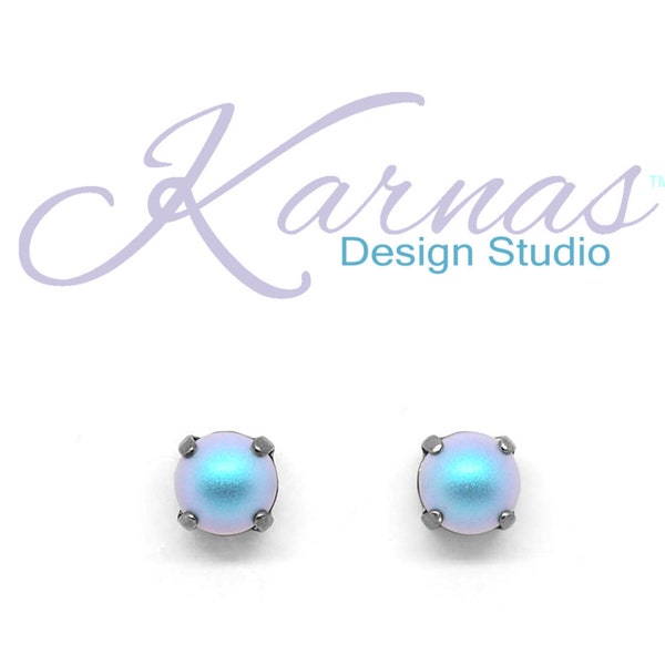 Boucles d'oreilles pendantes ou pendantes 8 mm MAGICAL BLUE PEARL Crystal Pearl * Choisissez votre finition et votre style * Karnas Design Studio™ * Livraison gratuite *