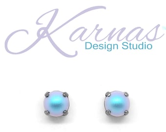 MAGICAL BLUE PEARL 8mm Stud or Drop Earrings  Crystal Pearl *Choose Your Finish & Style *Karnas Design Studio™ *Free Shipping*