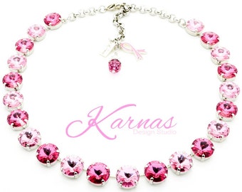 BREAST CANCER AWARENESS 12mm *K.D.S. Premium Crystal *Choose Your Finish *Karnas Design Studio **