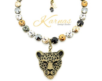 CHEETAH CHIC 12mm Statement Choker Made With K.D.S. Premium Crystal *Pick Your Finish *Karnas Design Studio™ **
