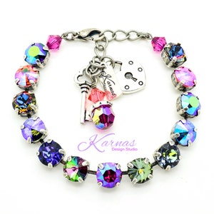 Pulsera de cristal HELLO SUNSHINE de 8 mm, elaborada con cristal premium K.D.S. *Elige tu acabado *Karnas Design Studio**