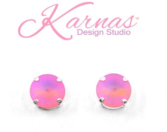 ATARDECER ESCARCHADO Pendientes de botón o colgantes de 12 mm elaborados con cristal premium KDS *Elija su acabado *Karnas Design Studio™ **