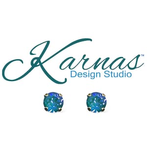 Radiant Forest Green Lacquer Stud or Drop Earrings *Genuine Crystal *Pick Your Finish *Karnas Design Studio™ Free Shipping