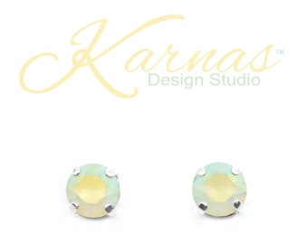 FROSTED MINT 8mm Stud or Drop Earrings *Premium KDS Crystal *Choose Your Finish *Karnas Design Studio™ *