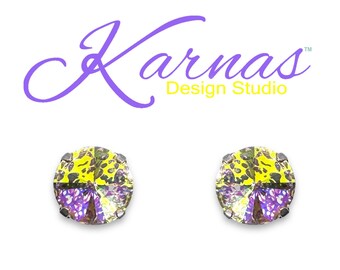 Pendientes GRAFFITI de 12 mm con forma de botón o gota *Cristal auténtico *Elige tu acabado *Karnas Design Studio™