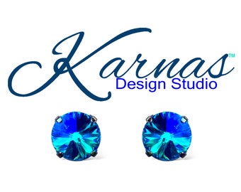 MOONLIT SKY 12mm Stud or Drop Earrings Genuine Austrian Crystal *Choose Your Finish *Karnas Design Studio™ *