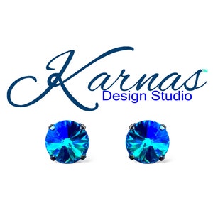 MOONLIT SKY 12mm Stud or Drop Earrings Genuine Austrian Crystal *Choose Your Finish *Karnas Design Studio™ *Free Shipping