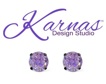 MYSTICAL PURPLE DRUZY 12mm Stud or Drop Earrings *Choose Your Finish *Karnas Design Studio™ *