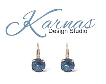 Denim Blue Ignite Drop or Stud Earrings *Premium Crystal *Pick Your Finish *Karnas Design Studio™ Free Shipping