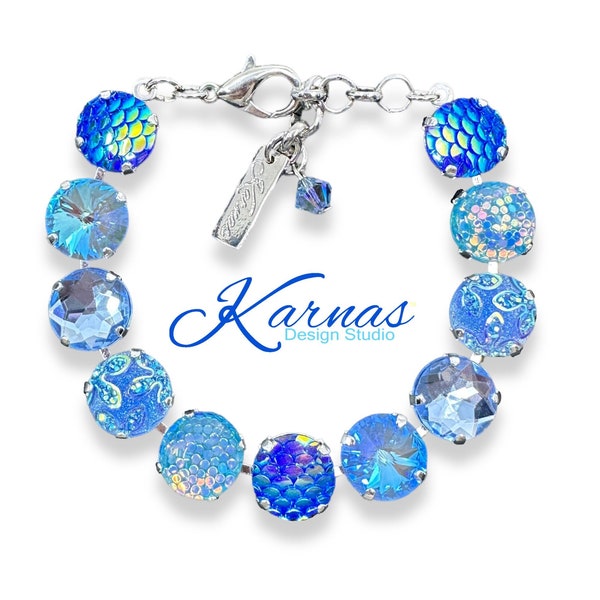 Bracelet sirène mystérieuse 12 mm avec éléments et cristal autrichien * Choisissez votre finition * Karnas Design Studio™ * Livraison gratuite