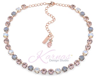 CALM AND COOL 8mm Necklace Made With K.D.S. Premium Crystal *Choose Your Finish *Karnas Design Studio™ *
