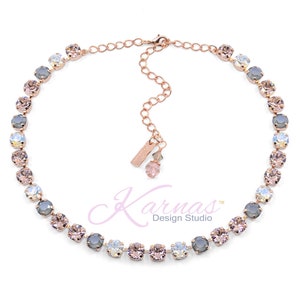 CALM AND COOL 8mm Necklace Made With K.D.S. Premium Crystal *Choose Your Finish *Karnas Design Studio™ *