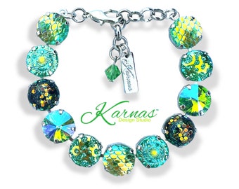 MAGNANIMOUS MERMAID 12mm Bracelet w/Mixed Elements & Austrian Crystal *Choose Your Finish *Karnas Design Studio™ *Free Shipping