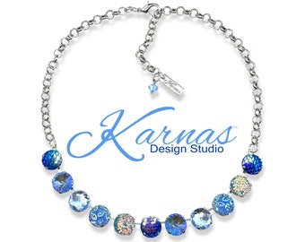 MYSTERIOUS MERMAID 12mm Necklace w/Mixed Elements & Austrian Crystal *Choose Your Finish *Karnas Design Studio™ *