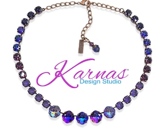 PASSION FOR PURPLE 8/12mm Cushion Cut Resort Necklace *K.D.S. Premium Crystal *Choose Your Finish *Karnas Design Studio™ *Free Shipping