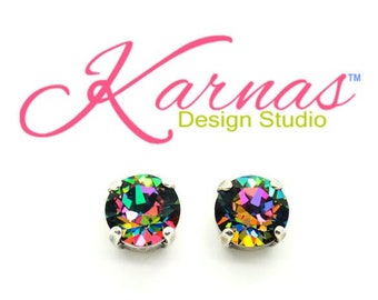 CRYSTAL ELECTRA 8mm Stud or Drop Earrings *KDS Premium Crystal *Choose Your Finish *Karnas Design Studio™ *