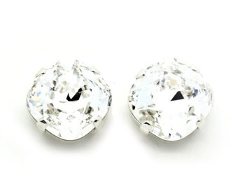 CRYSTAL CLEAR 12mm Stud or Drop Earrings K.D.S. Premium Crystal *Pick Your Metal *Karnas Design Studio **