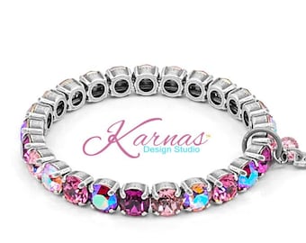 I LOVE PINK 8mm Stretch Bracelet K.D.S. Premium Crystal *Choose Your Finish & Size *Karnas Design Studio™ *