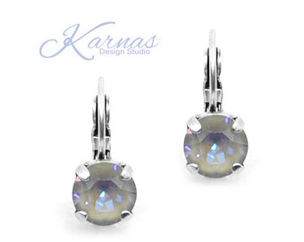 RADIANT SERENE GREY 8mm Drop or Stud Earrings *K.D.S. Premium Crystal *Pick Your Finish *Karnas Design Studio™ *