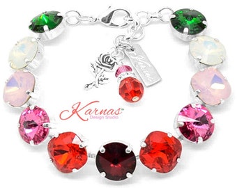 A BEAUTIFUL ROSE 12mm Charm Bracelet Made With K.D.S. Premium Crystal *Choose Your Finish *Karnas Design Studio™ *Free Shipping*