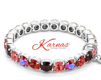 OAHU FLOWERS 8mm Single Stretch Bracelet Made With K.D.S. Premium Crystal *Pick Your Finish & Size *Karnas Design Studio™ *