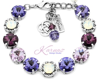 LAVENDER & CREAM Charm Bracelet Made With K.D.S. Premium Crystal *Choose Your Finish *Karnas Design Studio™ **