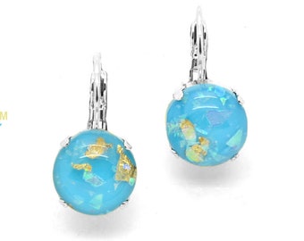 BLUE MOON New KDS Krackle Collection 12mm Drop or Stud Earrings *Choose Finish *Karnas Design Studio™ *Free Shipping*