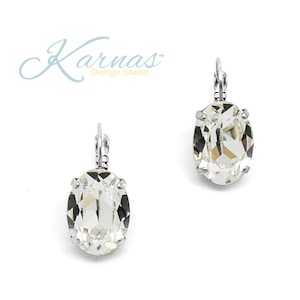 CRYSTAL CLEAR La Belle Époque Style 18x13mm Earrings *K.D.S. Premium Crystal *Pick Your Finish *Karnas Design Studio™ *