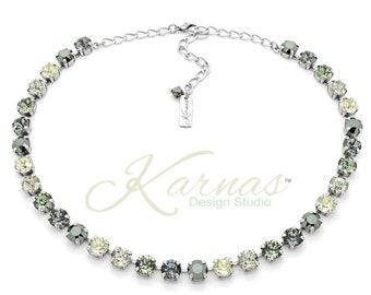 SHADES OF GREY 8mm Charm Necklace Made With K.D.S. Premium Crystal *Choose Your Finish *Karnas Design Studio™ **